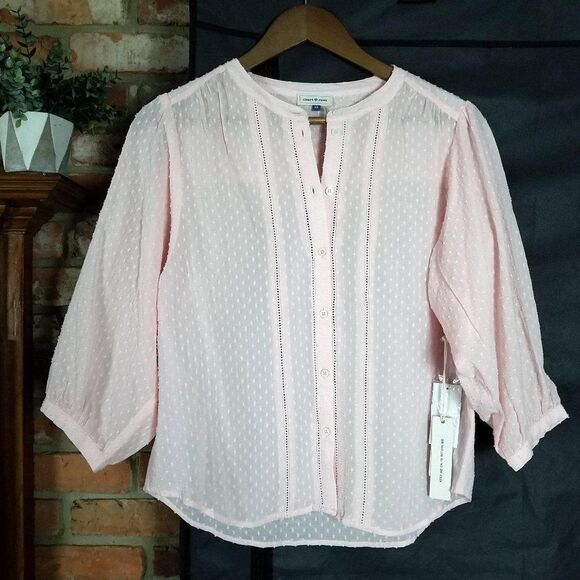 Court & Rowe Pale Pink Clip Dot Blouse - Picture 5 of 10
